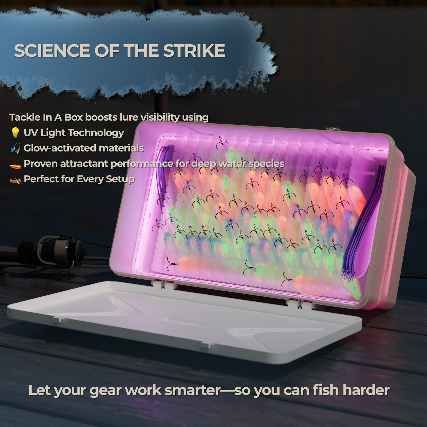 Trolling Spoon Box for Salmon Fishing | UV Charging Tackle Box | Tackle In A Box™