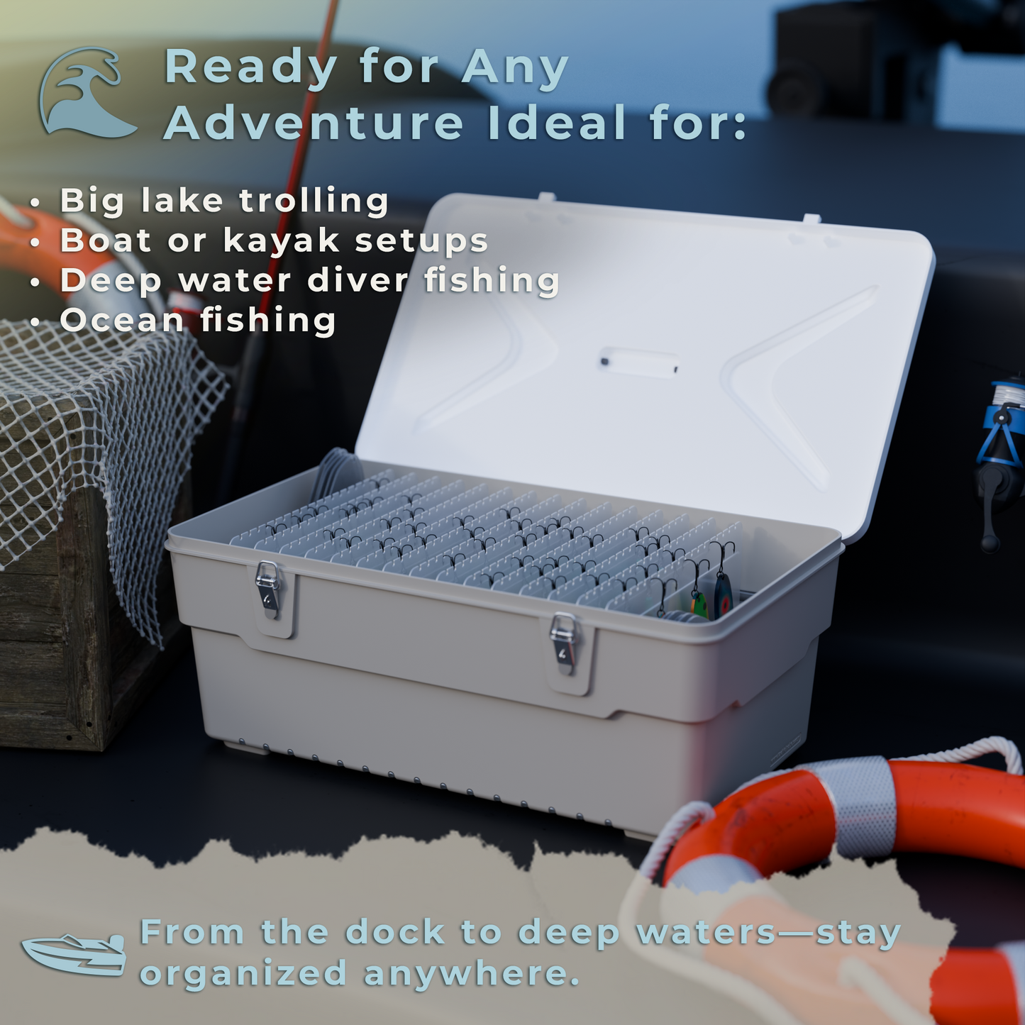 Trolling Spoon Box for Salmon Fishing | UV Charging Tackle Box | Tackle In A Box™