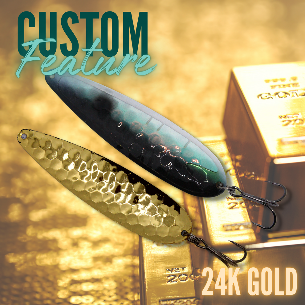 Custom 24k Gold Trolling Spoons TNT Fishing Lures